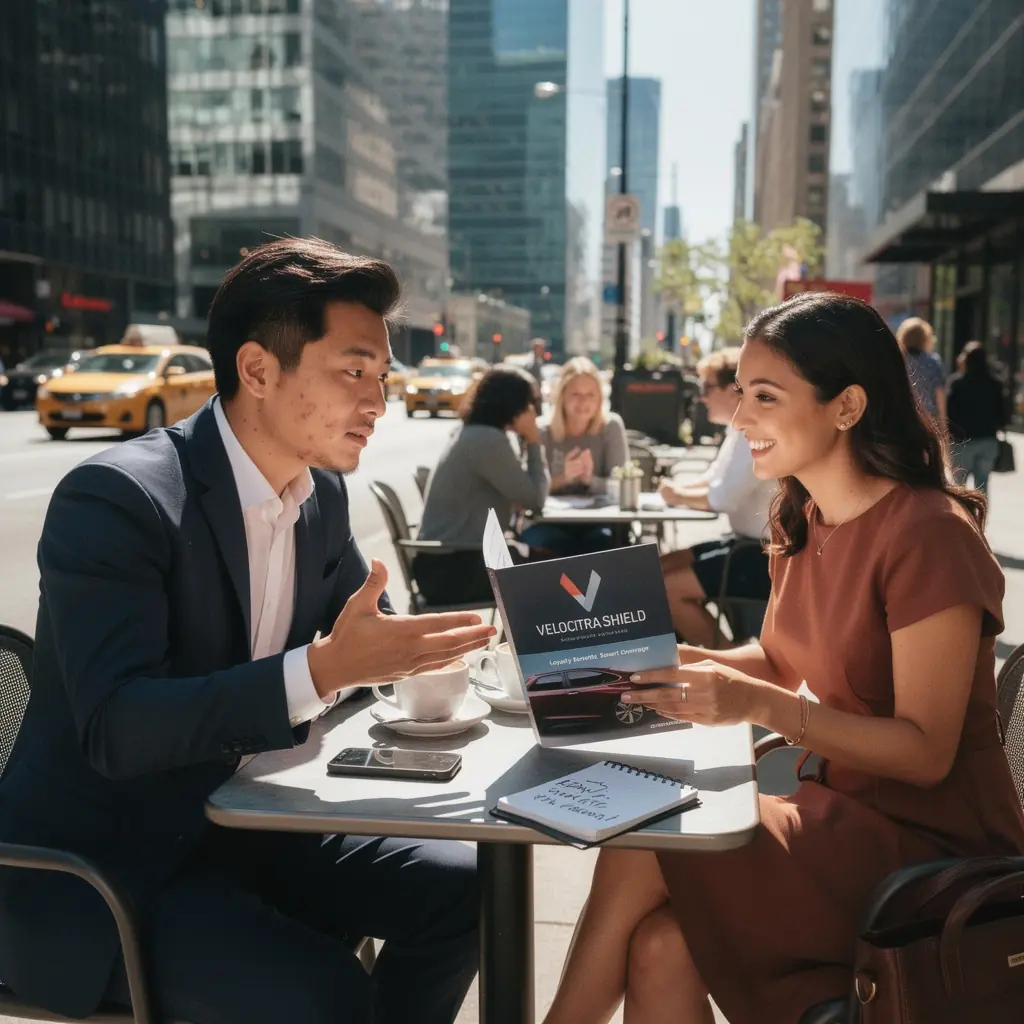 Zadowolony kierowca odbierający klucz do nowego samochodu, symbolizujący korzyści z ubezpieczenia.