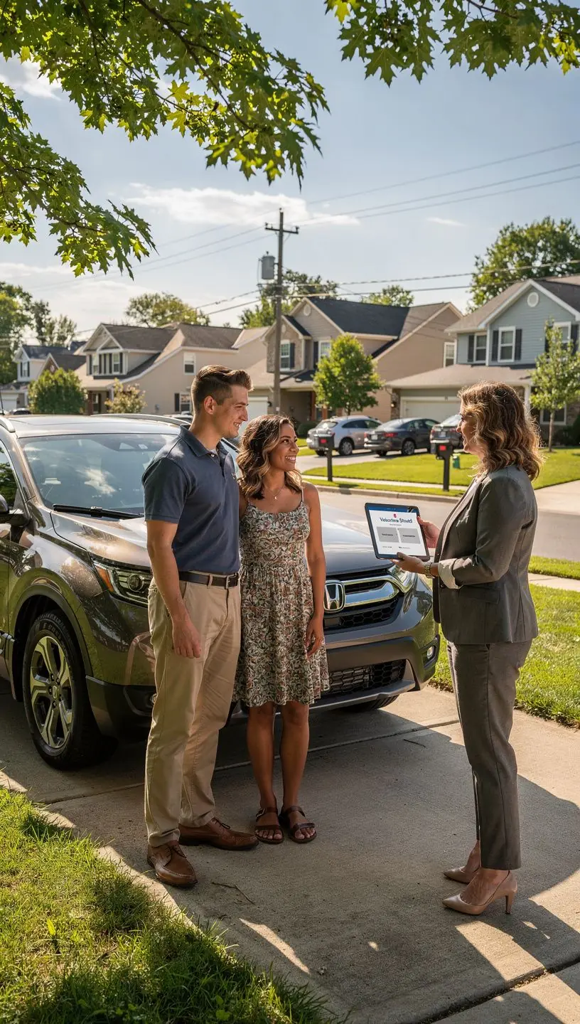 Rodzina ciesząca się bezpieczeństwem dzięki ubezpieczeniu samochodowemu.