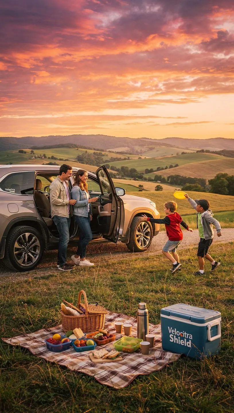 Ilustracja przedstawiająca różne rodzaje ubezpieczeń samochodowych, w tym odpowiedzialność cywilną i kolizję.